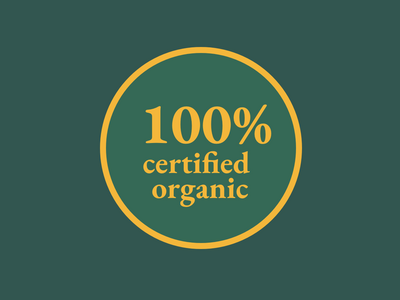 100% Certified Organic call to action