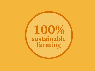 100% Sustainable Farming call to action